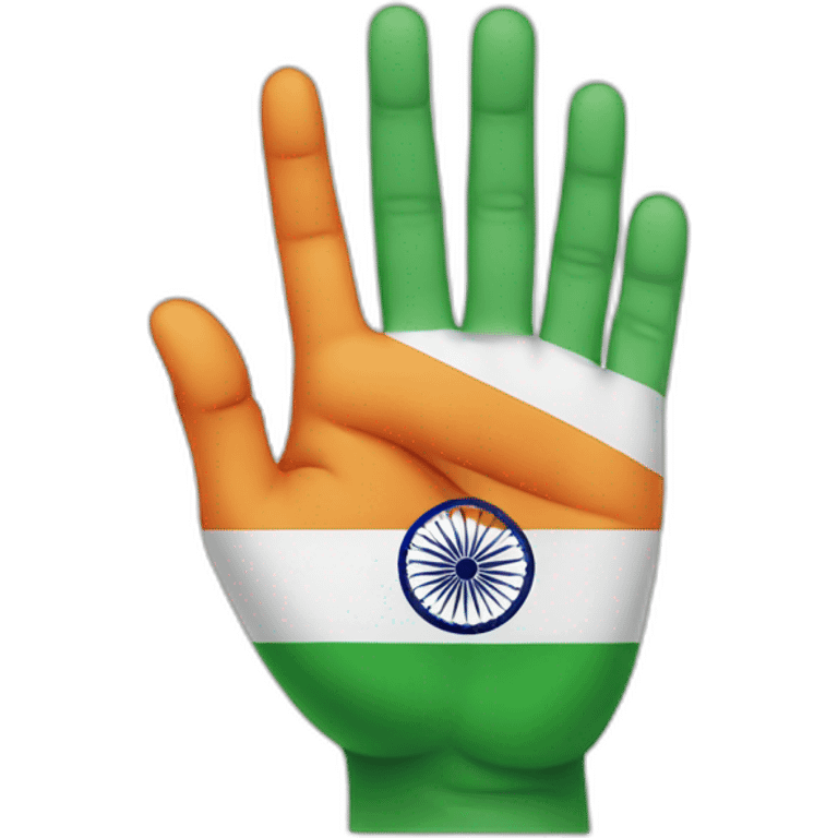 Hand with indian flag emoji