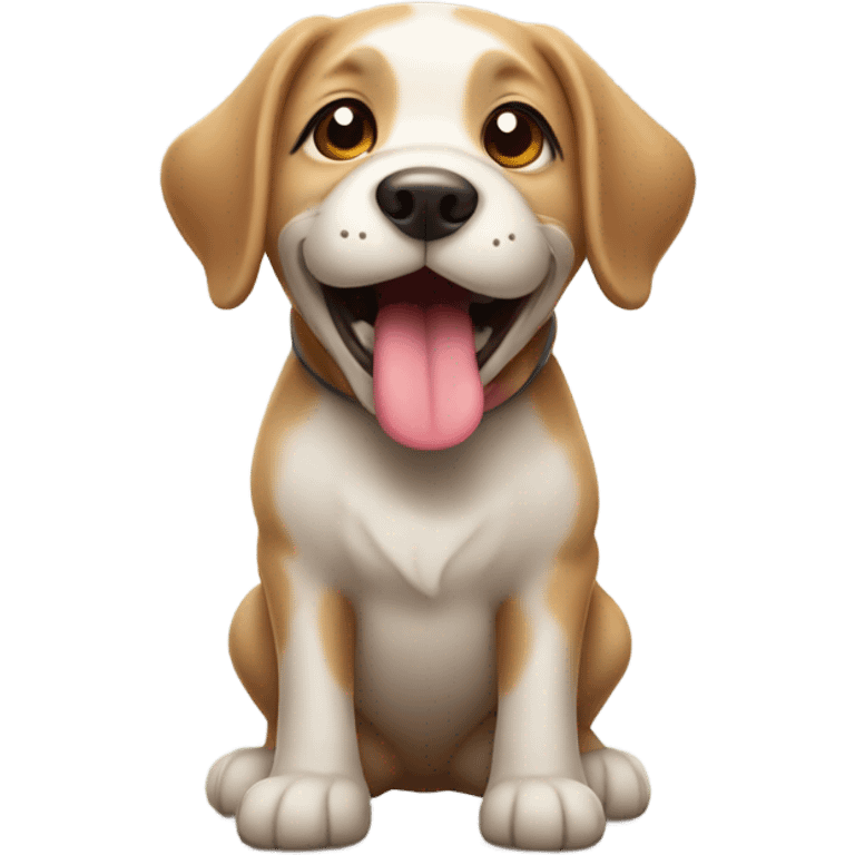 playful dog tongue out emoji