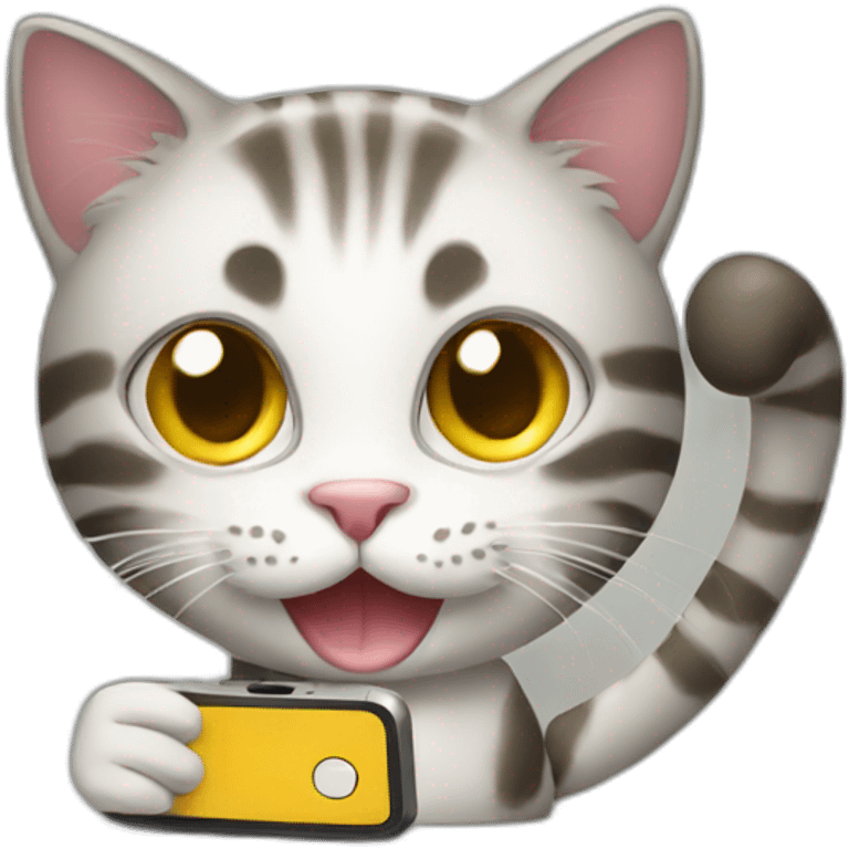 Cat with phone emoji