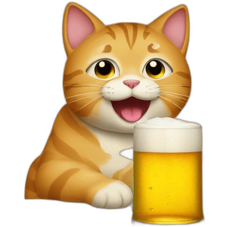 cat drink beer emoji