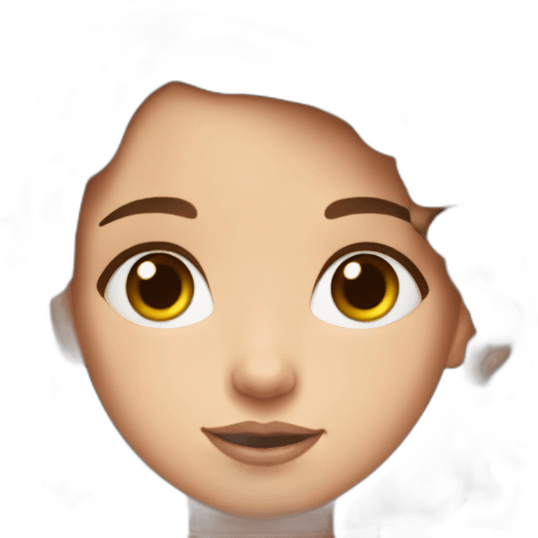 blue eyed girl with flower earrings and brown hair emoji