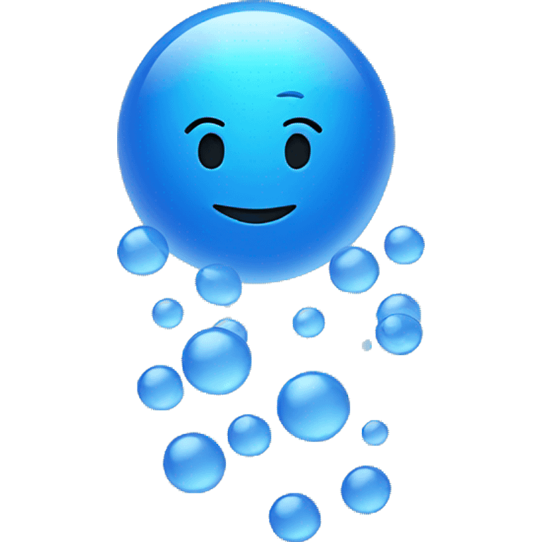 Blue floating faceless bubbles emoji