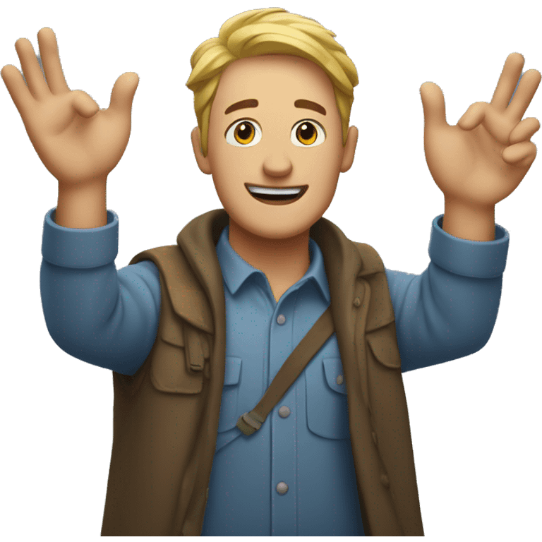 Man with arms raised in celebration  emoji