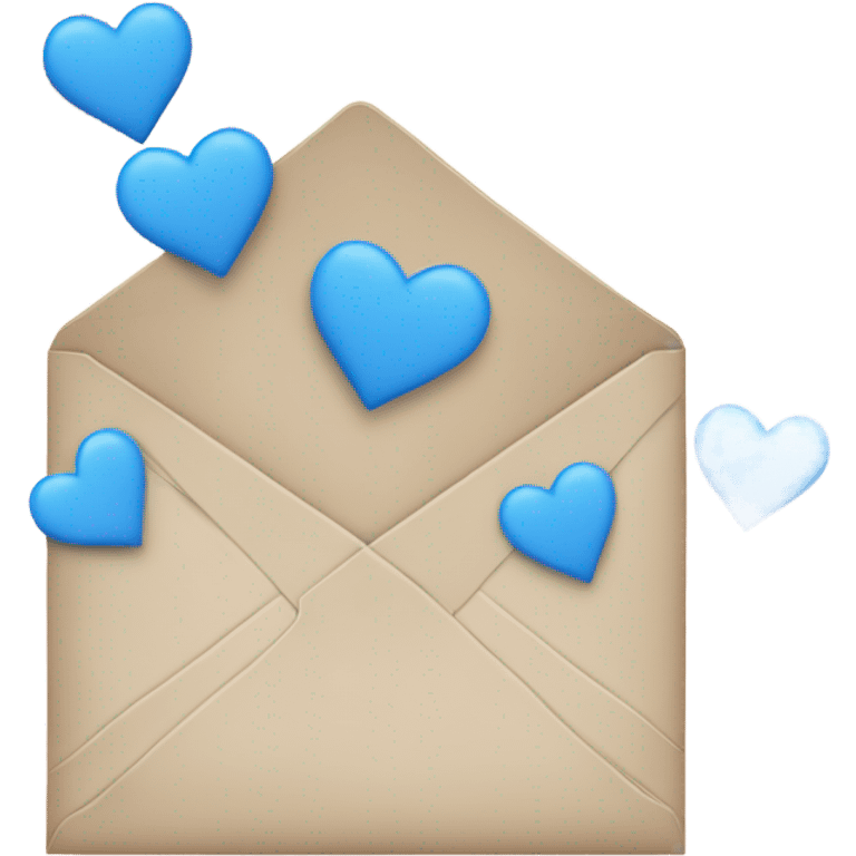 Envelope with blue hearts surrounding it emoji