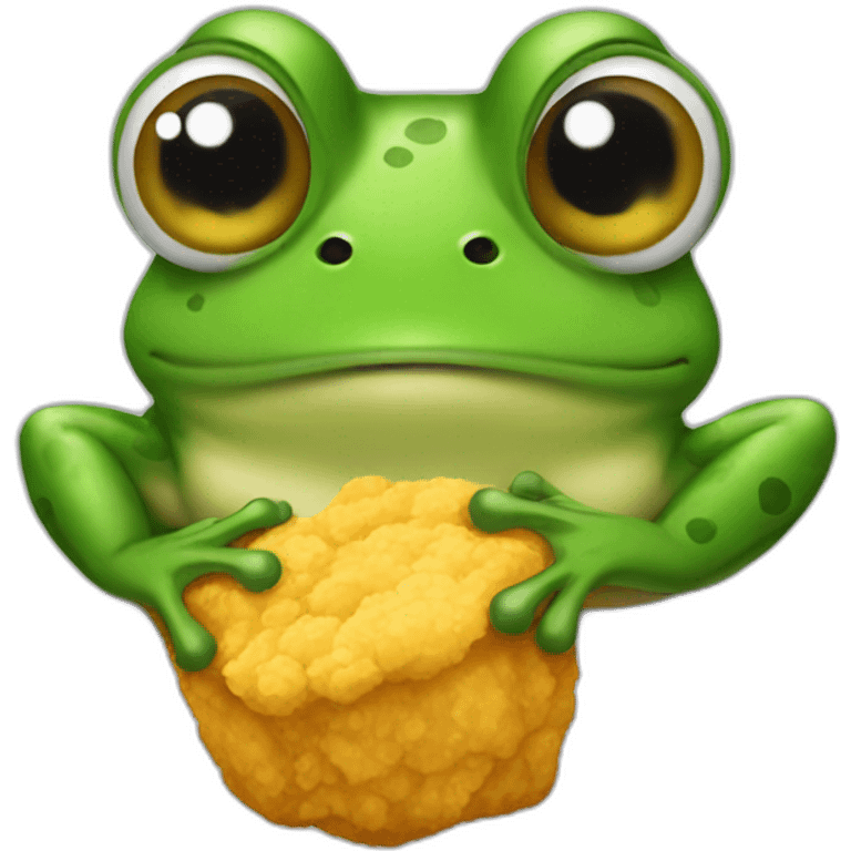 a frog mixed with a nugget emoji