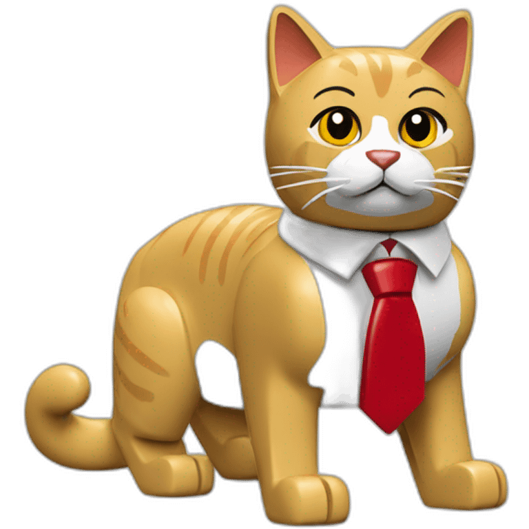 LEGO cat with red tie emoji