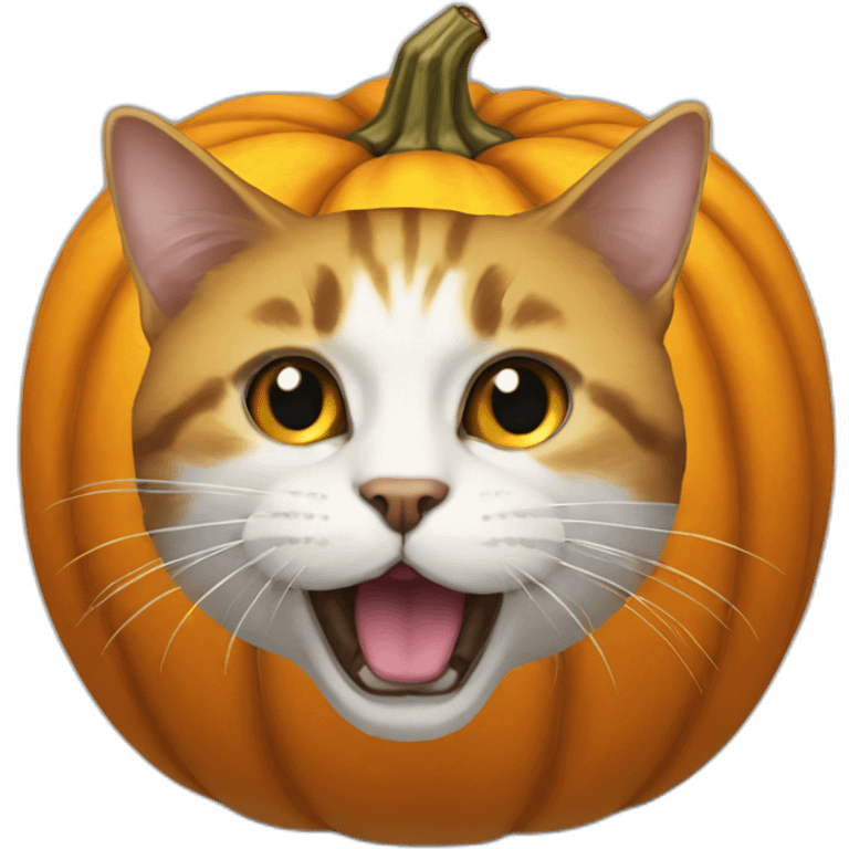 A Pumpkin like a head cat emoji