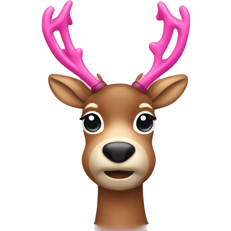 reindeer with pink bow on the head emoji