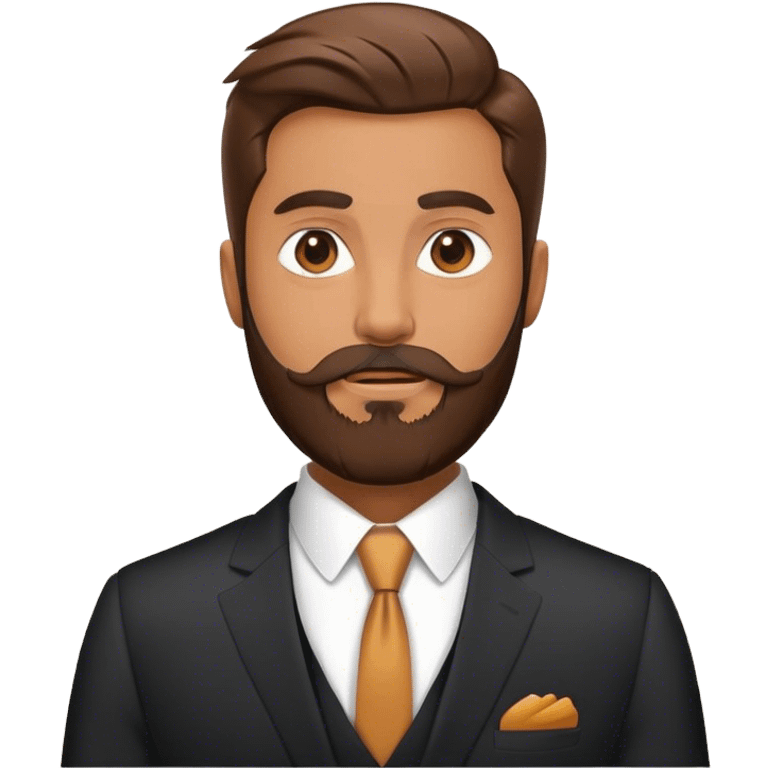 Realistic evil JD Vance with a beard and a suit emoji