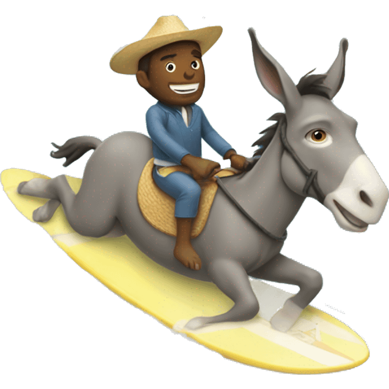 Donkey riding a surfboard emoji