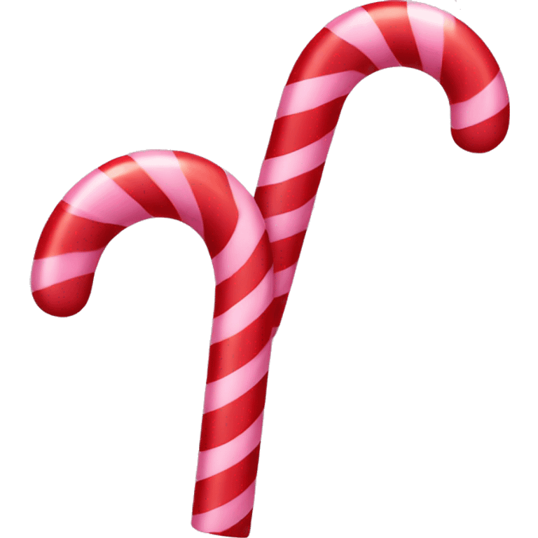 Pink and red candy cane  emoji