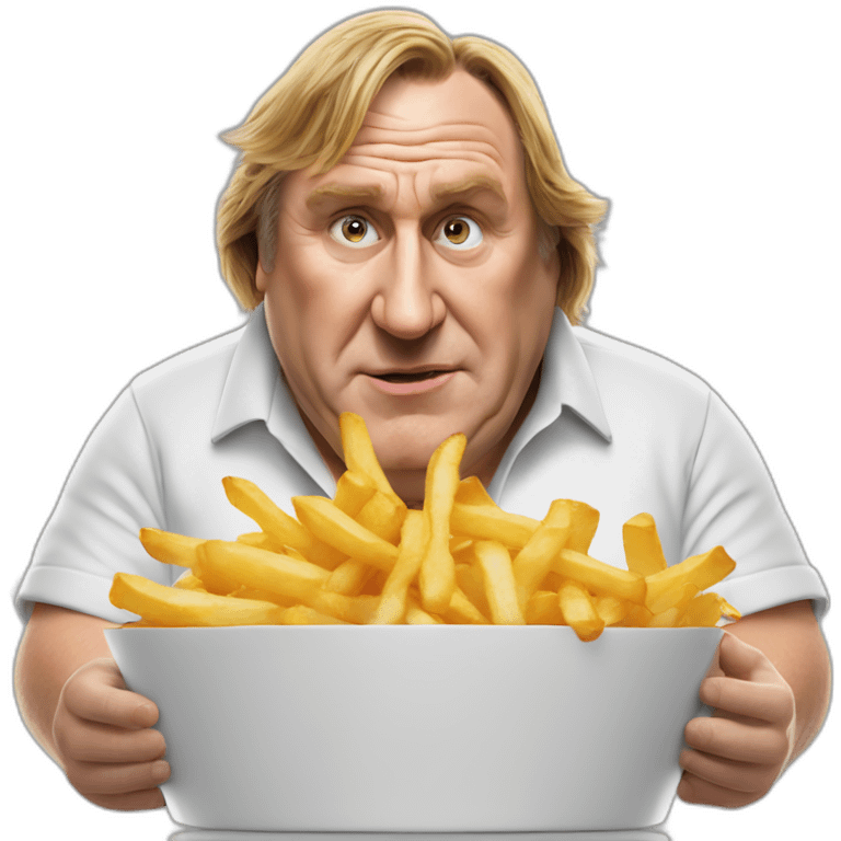 Depardieu qui mange des frites emoji