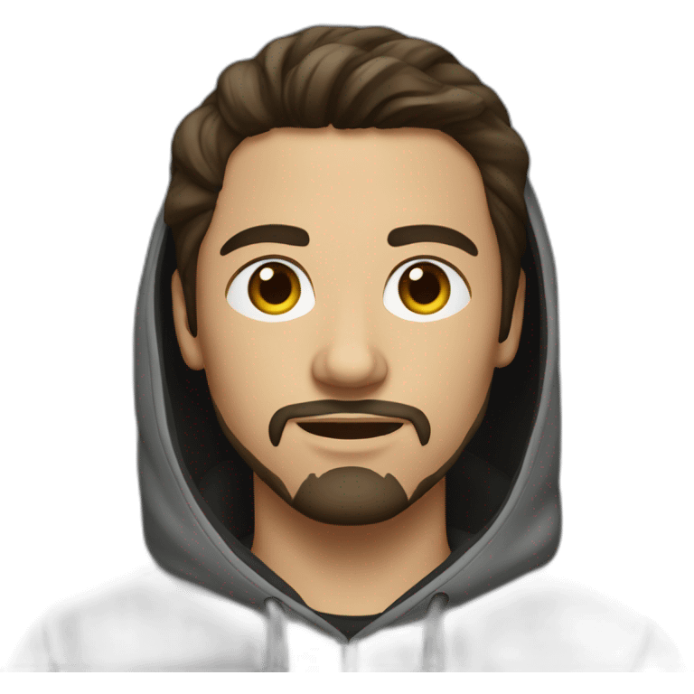 Young Brunette Man with goatee and hoody emoji