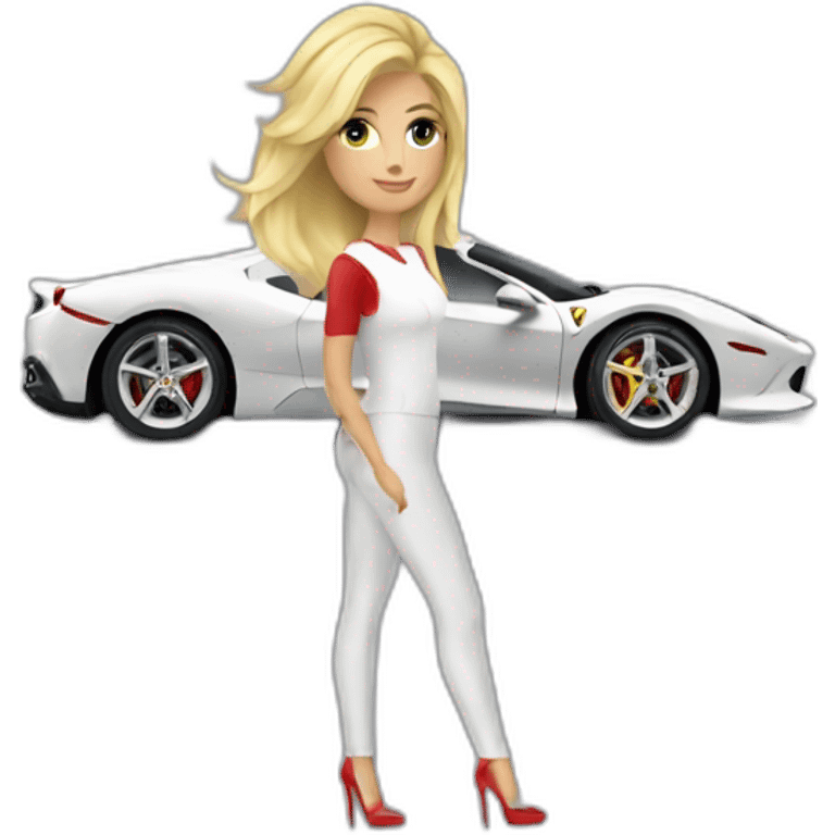 Femme blonde dans une Ferrari emoji