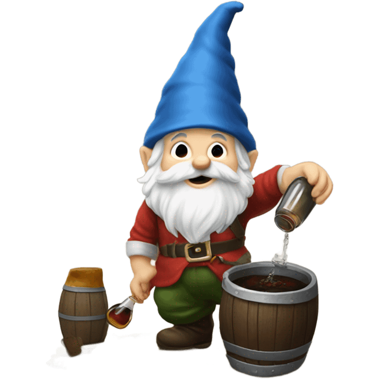 gnome pouring some rum on the ground emoji