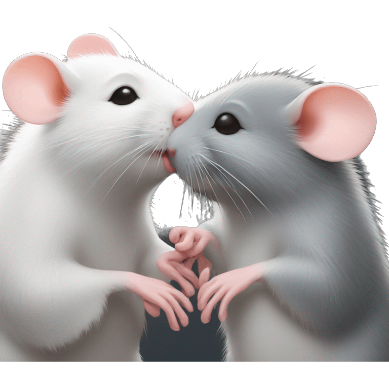 A mouse and a rat kiss emoji