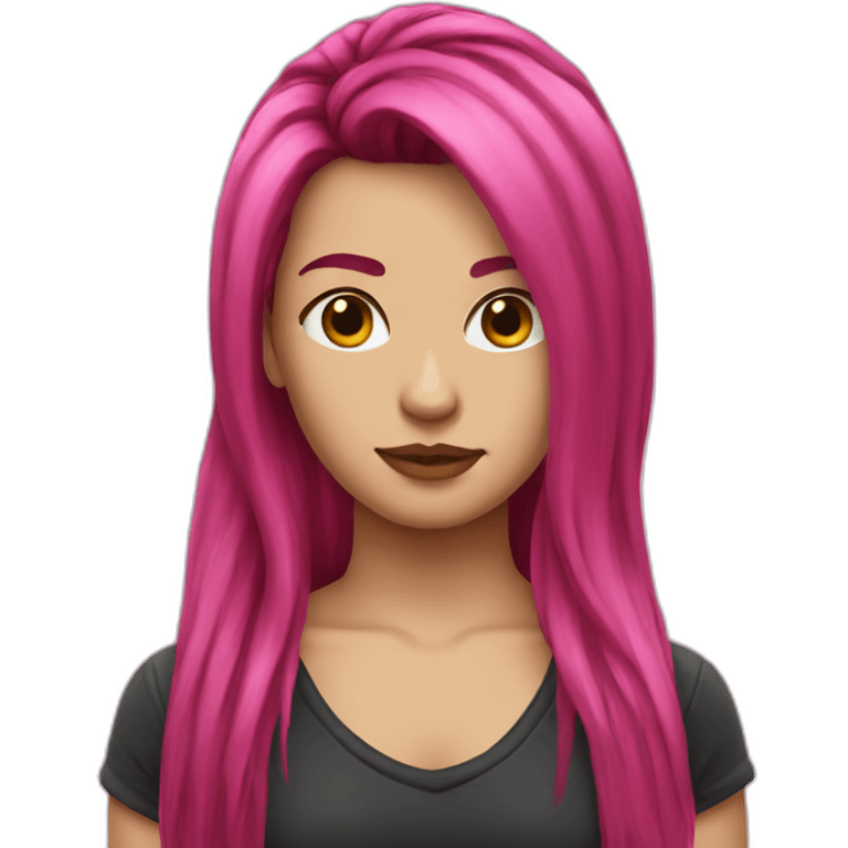 pink-punk-brunet-long-hair emoji