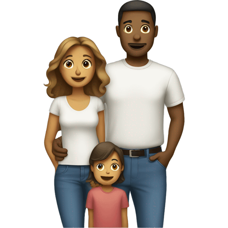 Dad and mom and child  emoji