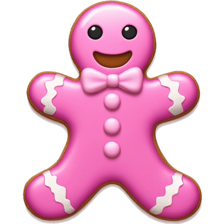 Pink gingerbread man emoji