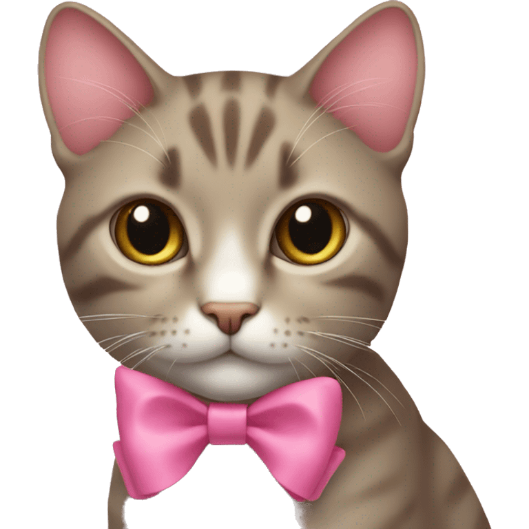 Cat with a pink bow  emoji