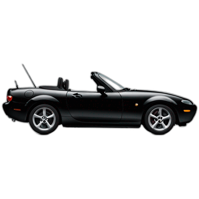 Mazda mx5 premier génération ,noir jante rouge emoji