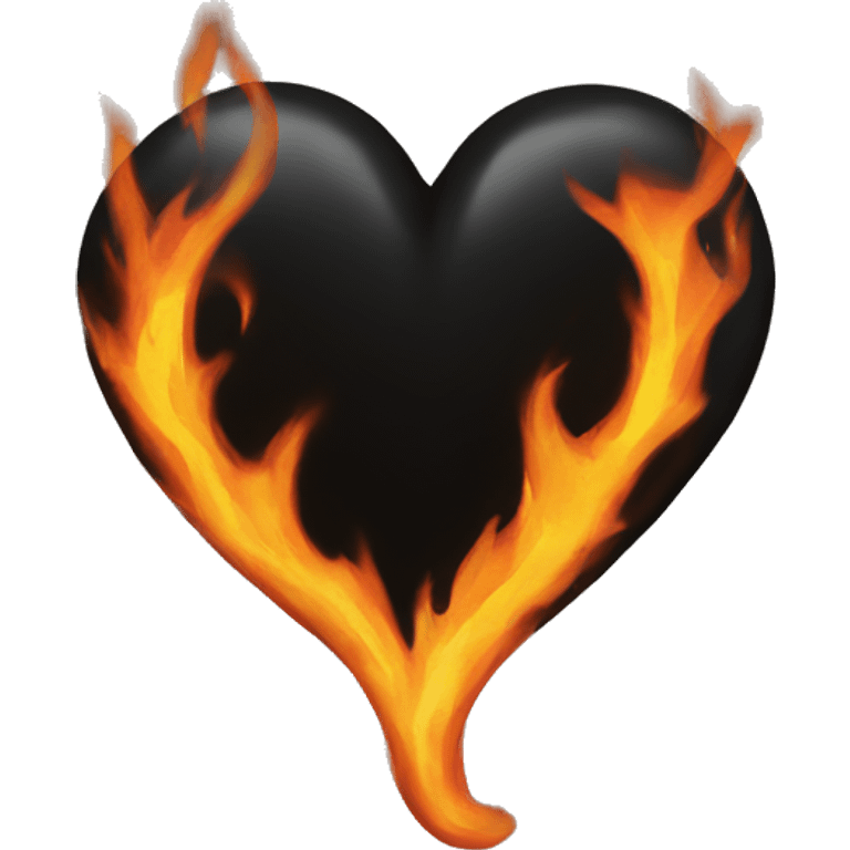 Black heart on fire emoji