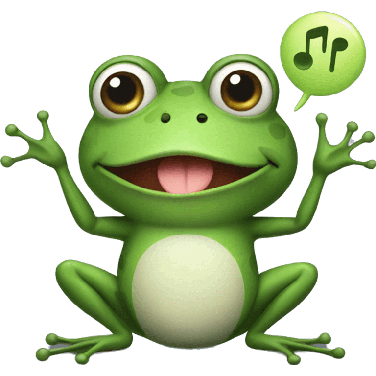 frog with a text ballon saying Rhythm  emoji