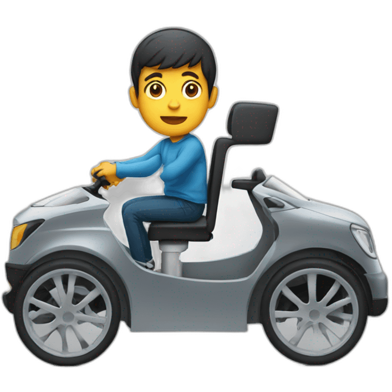 boy on wheelchair in a car emoji