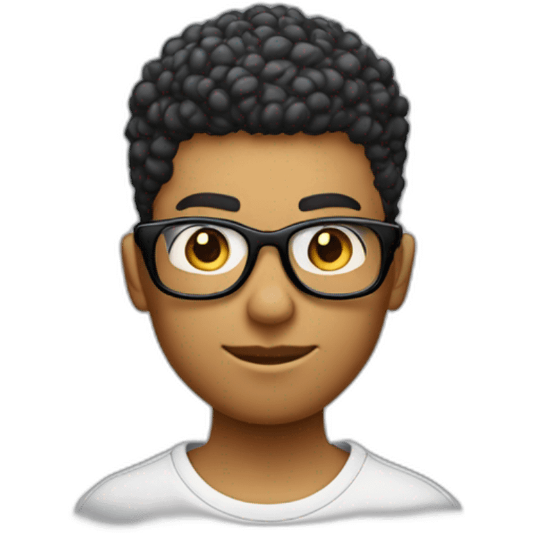 Garçon cheveux bouclés avec un taper et des lunette de sport streetwear emoji