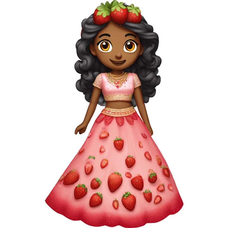 strawberry shortcake in a lehenga  emoji