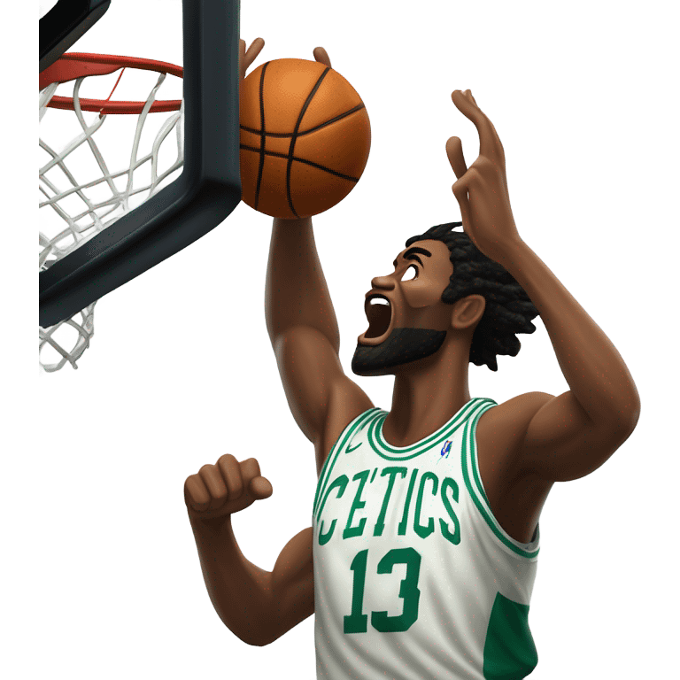 celtics basket ball player dunking for the win emoji