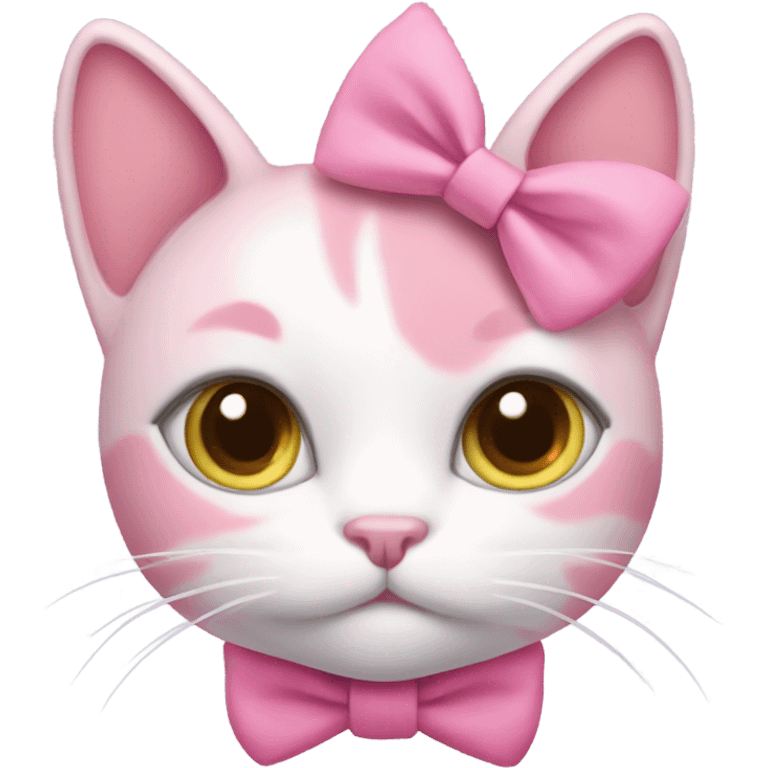 pink cat with pink bow  emoji