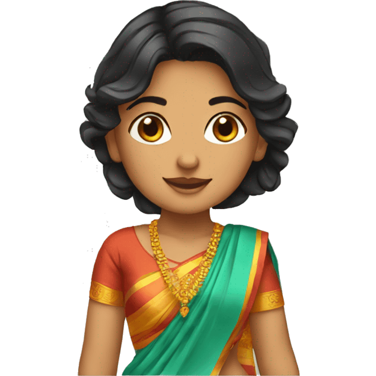 Girl wearing Bengali saree emoji