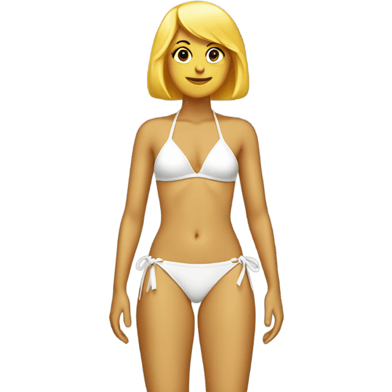 bikini blanco con bordes dorados emoji