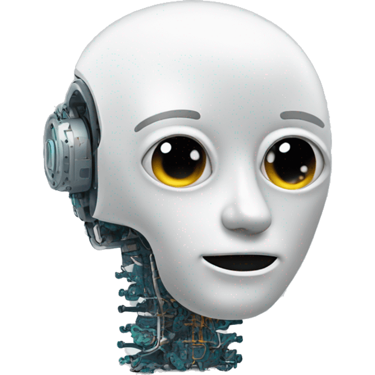 AI  robot brain profile like machine learning cute vibe emoji