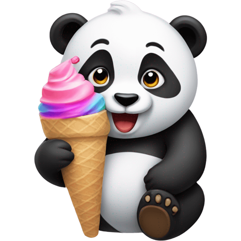 Panda eating ice cream emoji