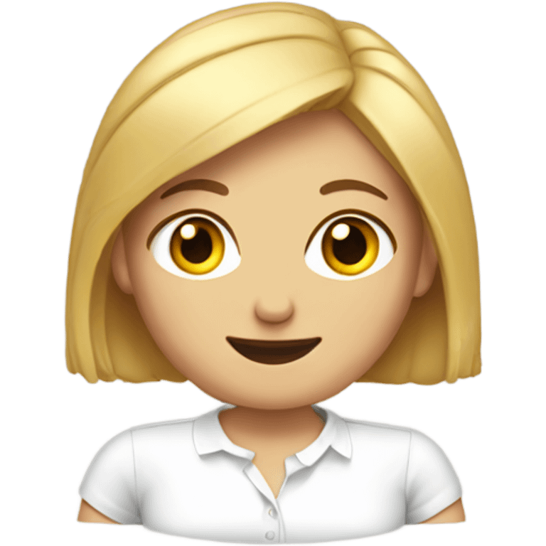 Single white women's short-sleeved shirt, no characters emoji