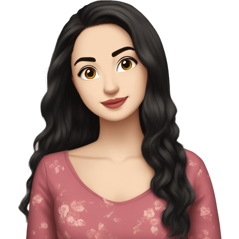 Hania amir, teen, full body, aesthetic, well detailed, black hair emoji