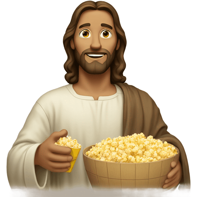 Jesus having popcorn emoji