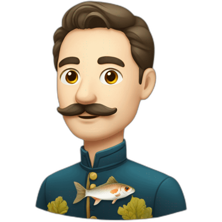 russian moustache husband with fish emoji