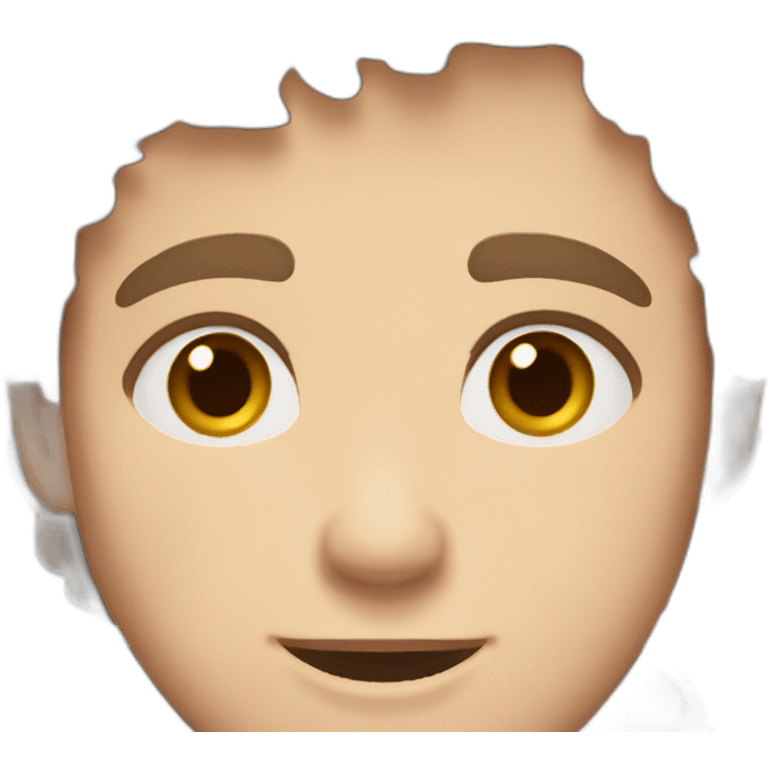 Guy with freckles and brown hair, hazel eyes, medium length hair emoji