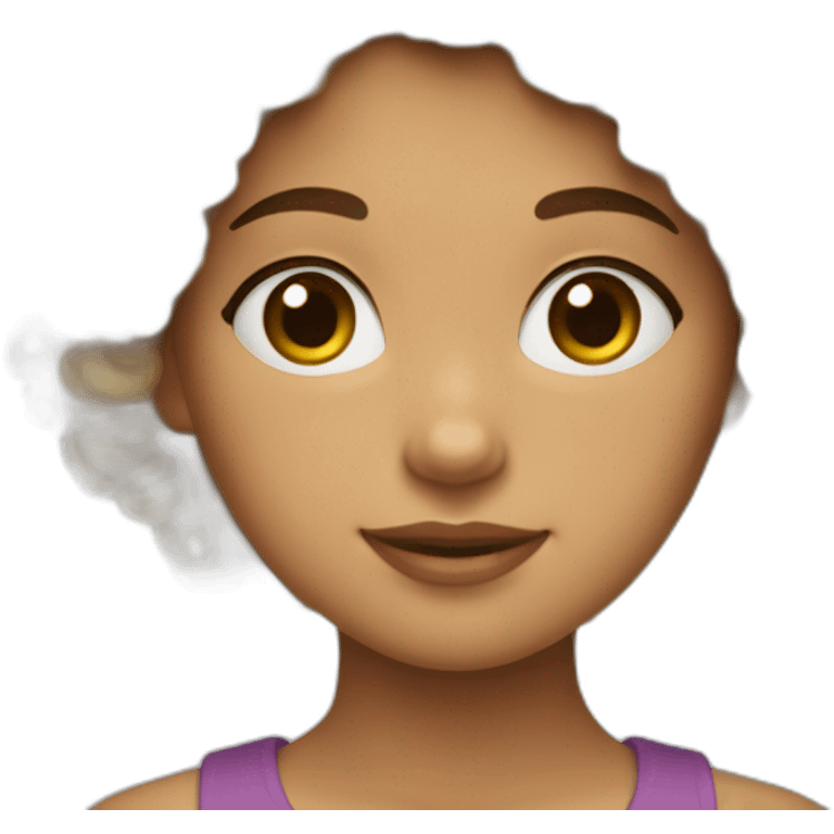 Fille cheveux bouclés emoji