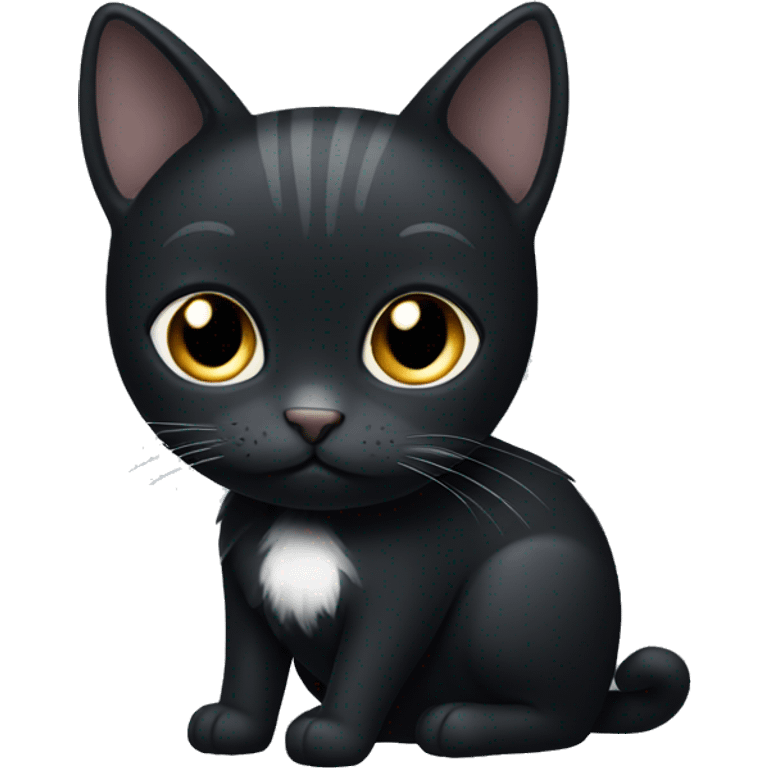 Black cat with white stips emoji