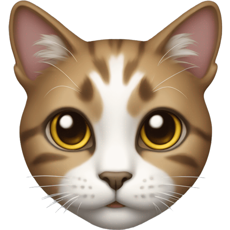 Realistic cat with white face and chest and dark grayish brown fur around eyes emoji