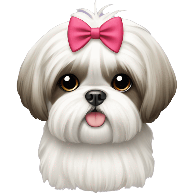 white shih tzu with bow emoji