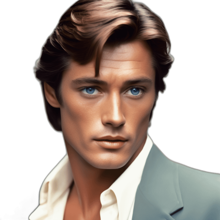 Alain delon young blue eyes neat gelled flat red hair space cowboy emoji