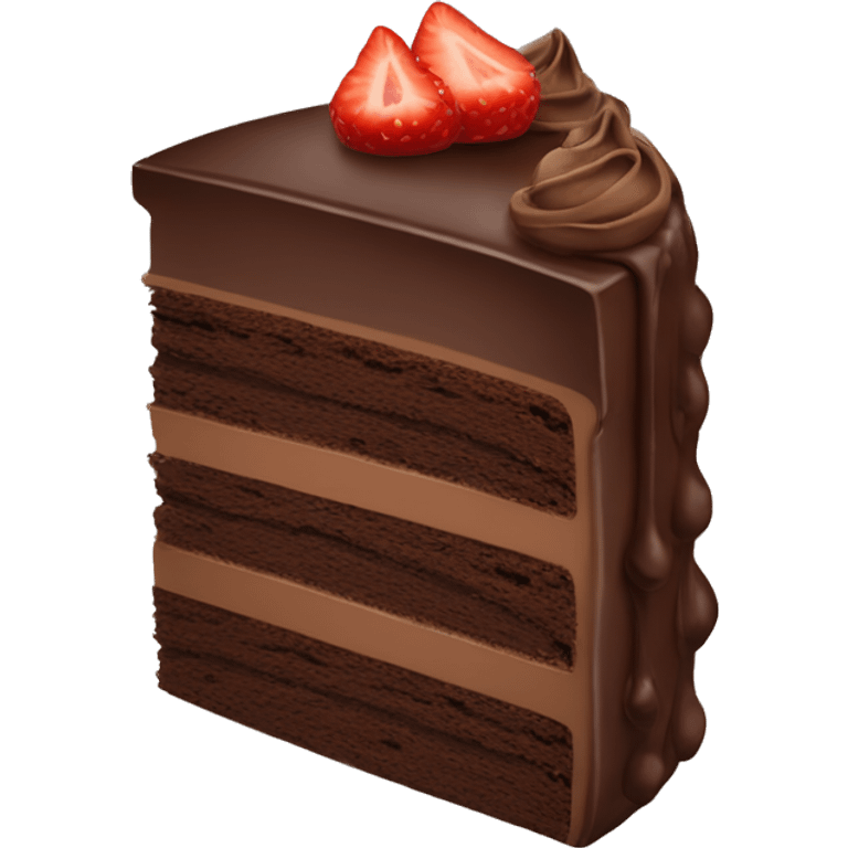 A slice of chocolate cake emoji