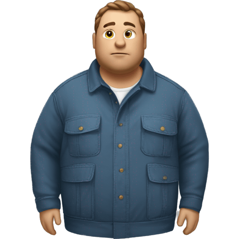 Fat man with Napapijri overshirt zoomin emoji