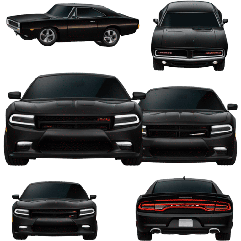 Black dodge charger car emoji