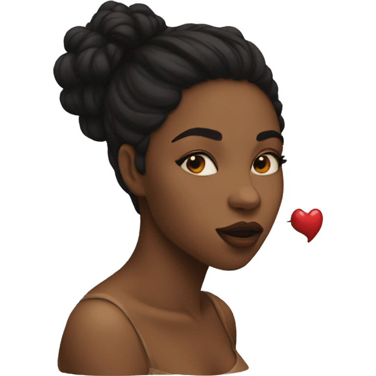 Black woman kiss emoji